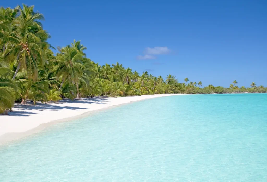 Tropical white sand shoreline at Klong Chao Beach in Koh Kood Thailand