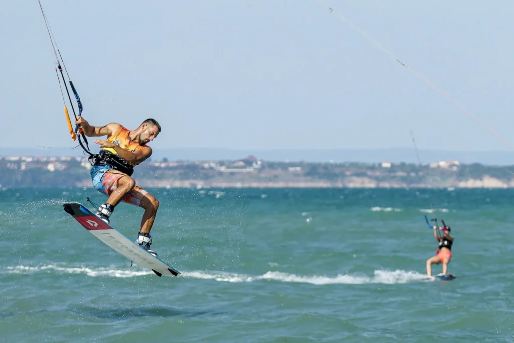 Kitesurfing and water sports activities at La Mer Beach Dubai