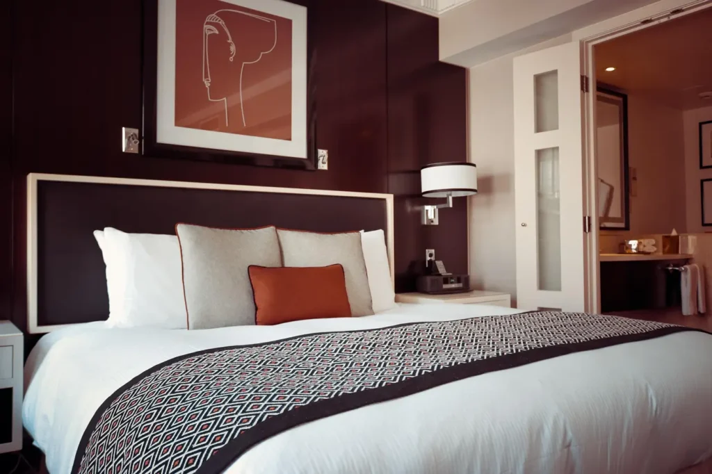 Modern hotel room interior in a Port Barton style resort