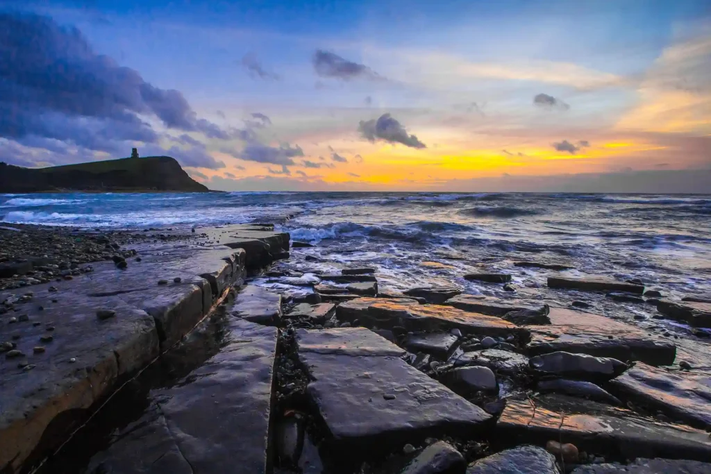 Rocky coastline and rough sea conditions during Malaysia monsoon season