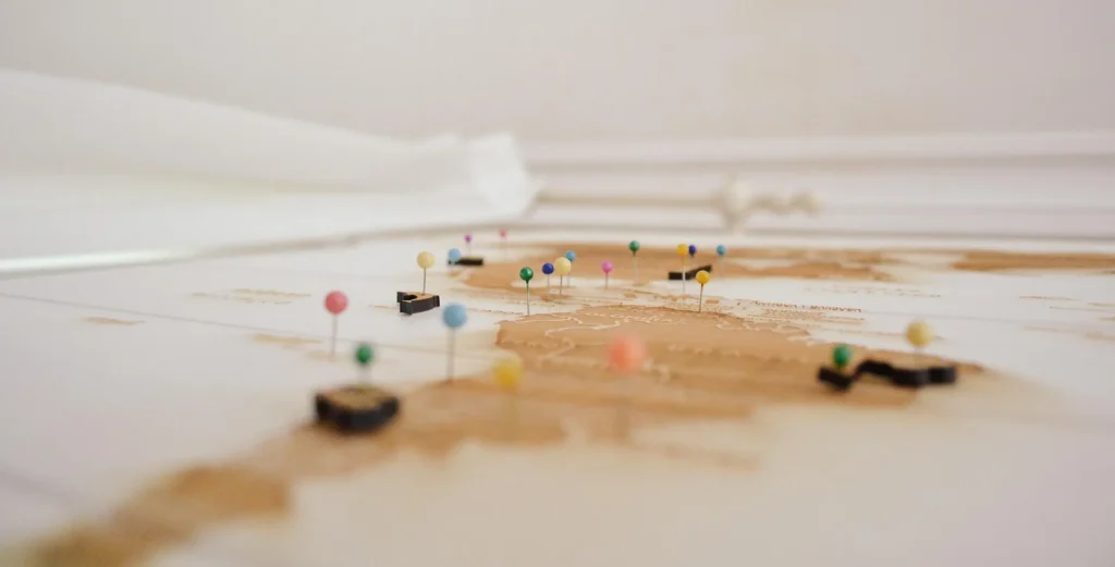 Travel planning and route map concept for Pulau Kapas Malaysia