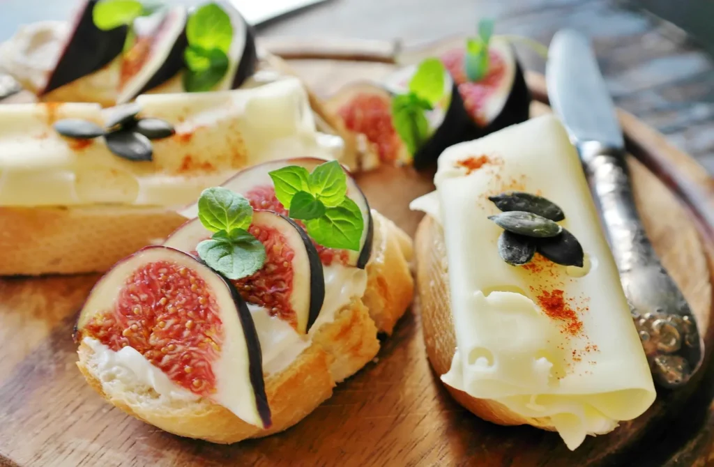 Tropical island food and snacks served at beach cafes in Malaysia