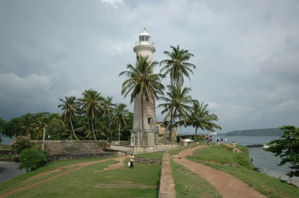 Dondra Lighthouse coastal landmark near Hiriketiya Beach in southern Sri Lanka