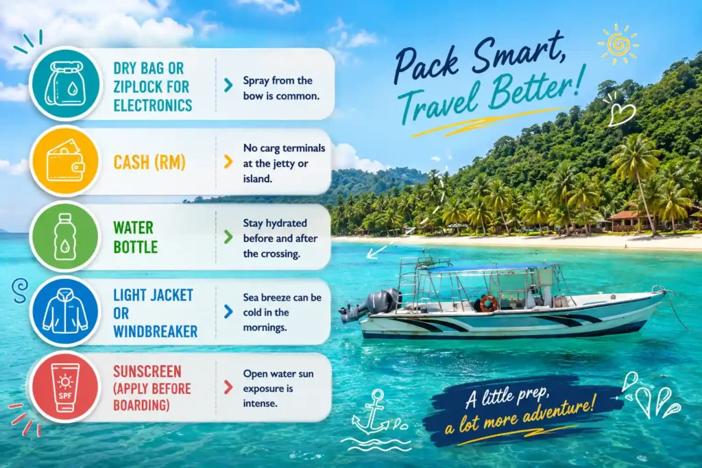 Pulau Kapas ferry packing list