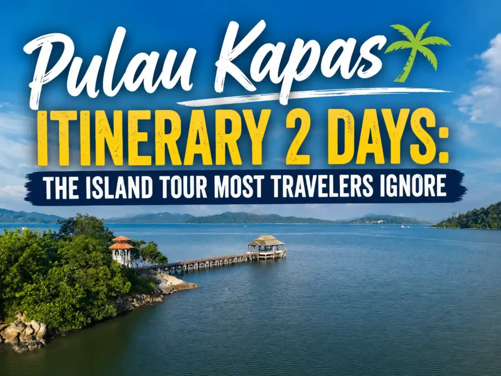 View of Pulau Kapas jetty and coastline featured in a 2-day Pulau Kapas itinerary guide for travelers exploring Malaysia's quiet island escape.