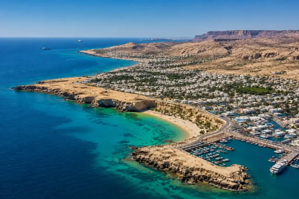 qeshm island coastline aerial