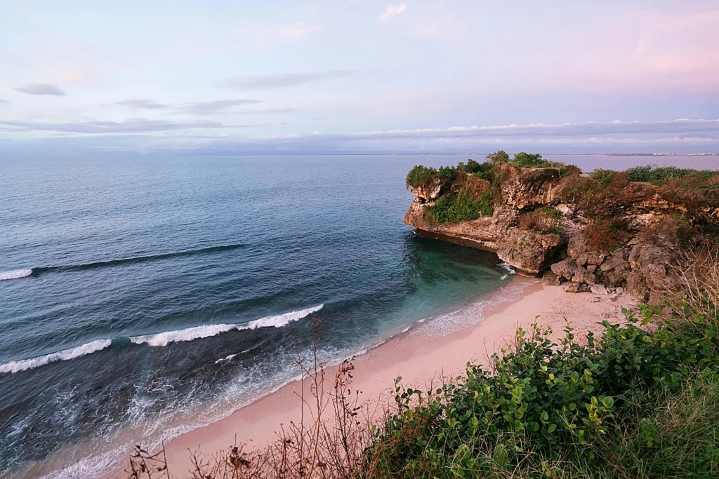 Clean and untouched coastline at Nyang Nyang Beach in Bali