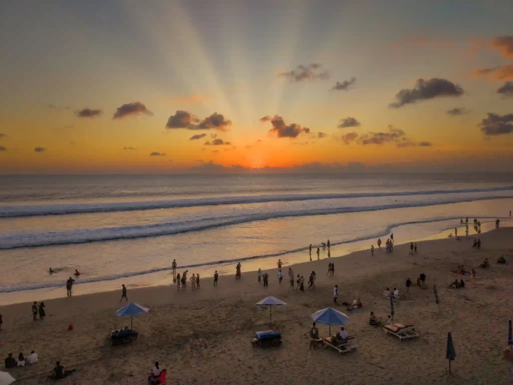 Balangan Beach sunset over ocean.