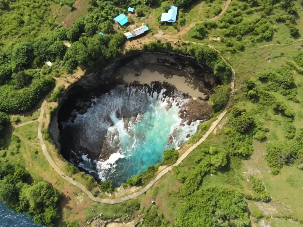 Aerial view of Nusa Penida, Bali.