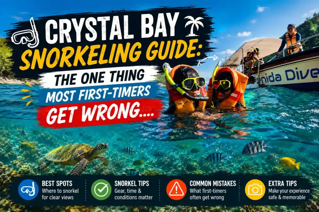 Crystal Bay snorkeling guide thumbnail with first-timer tips.