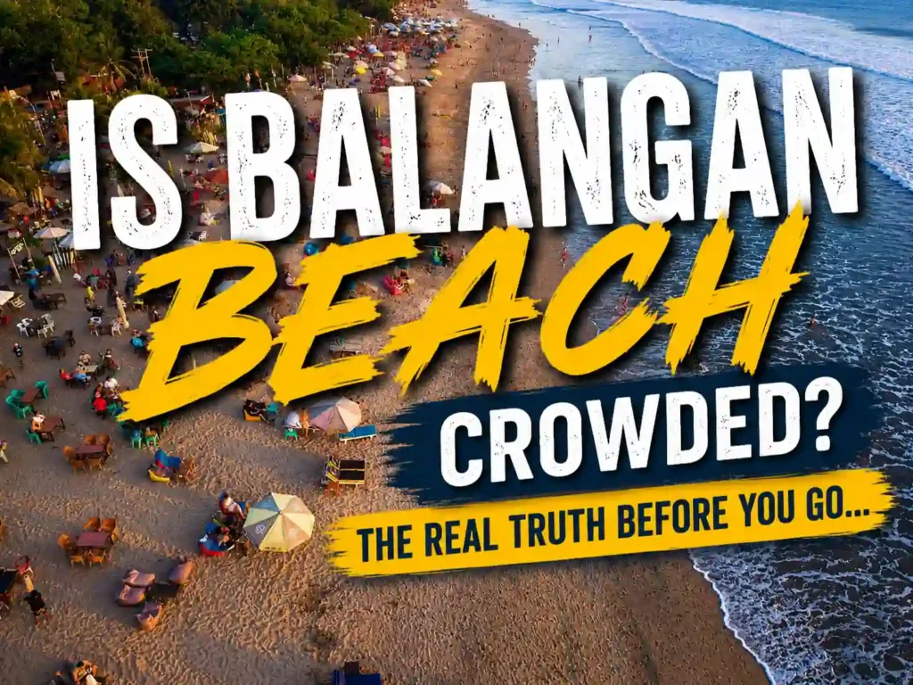 Balangan Beach crowd aerial view at sunset