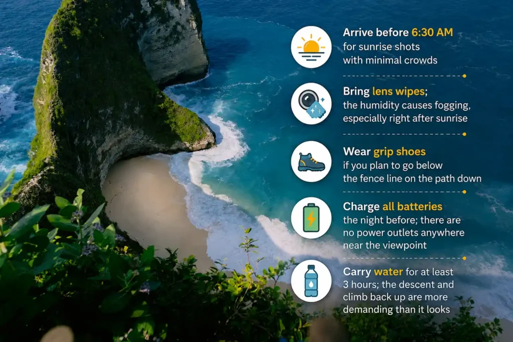 Kelingking Beach travel tips infographic