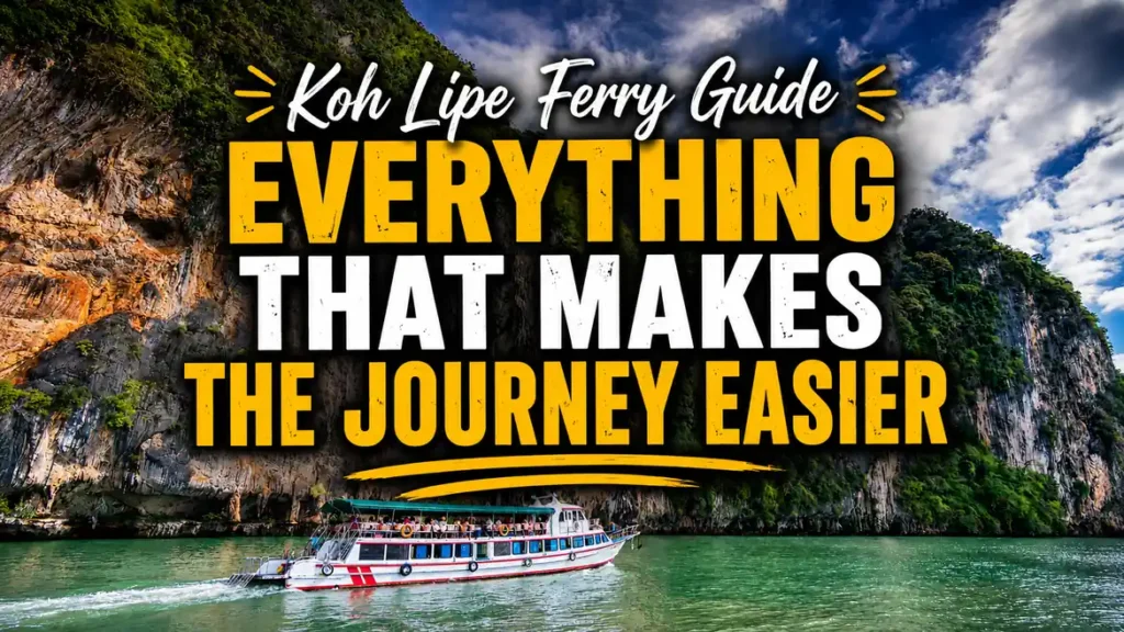 Koh Lipe ferry cruising past dramatic limestone cliffs with a guide to making the island journey easier.