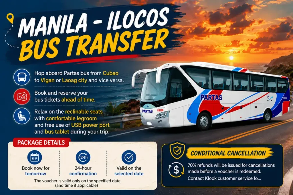 Manila–Ilocos bus transfer infographic 