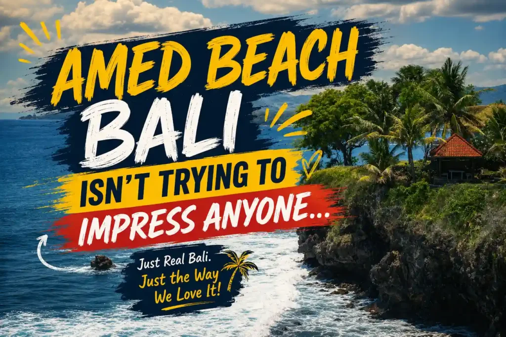 Amed Beach Bali cliffside ocean view