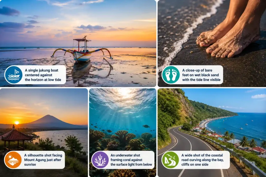 Amed Beach photography ideas travel collage.
