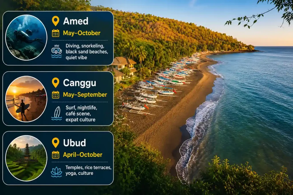 Amed vs Canggu vs Ubud guide 