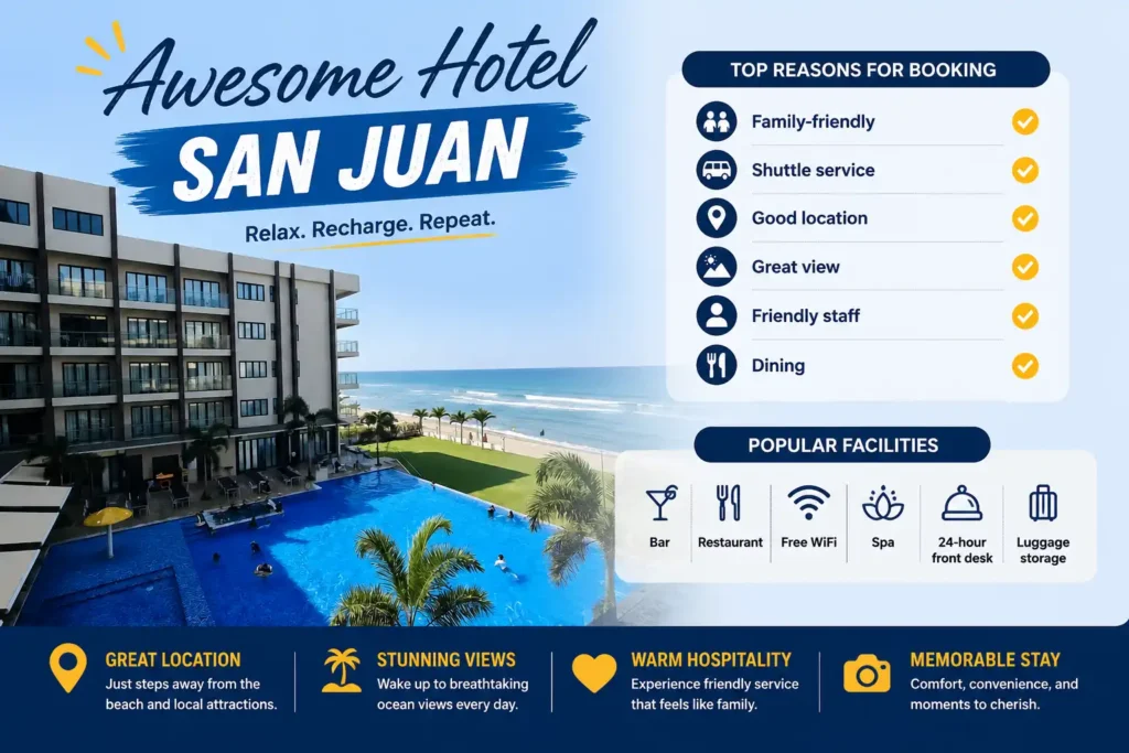 Awesome Hotel San Juan beachfront resort with pool 