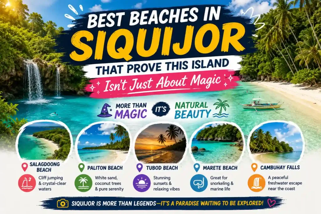 Best beaches in Siquijor infographic