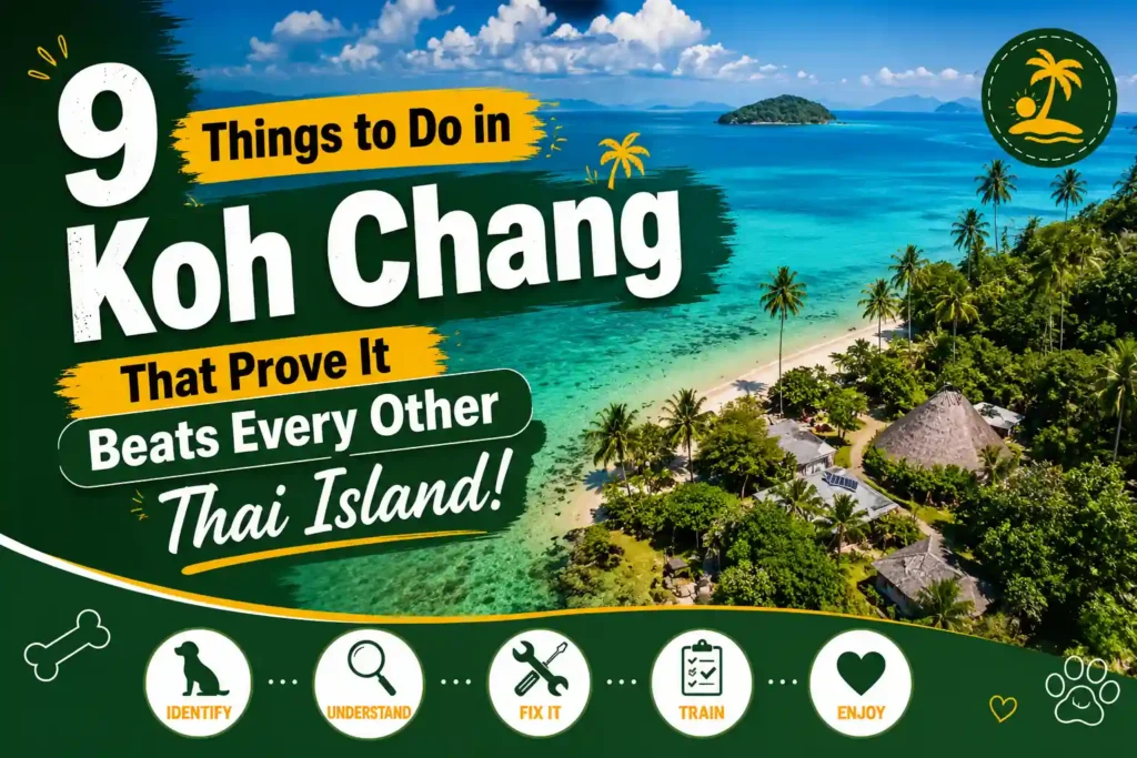 Koh Chang travel thumbnail featuring 9 must-do island experiences.