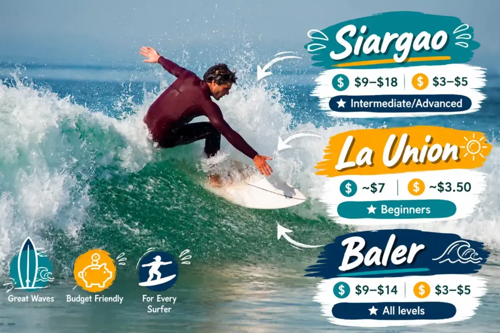 Philippines surfing destination comparison 