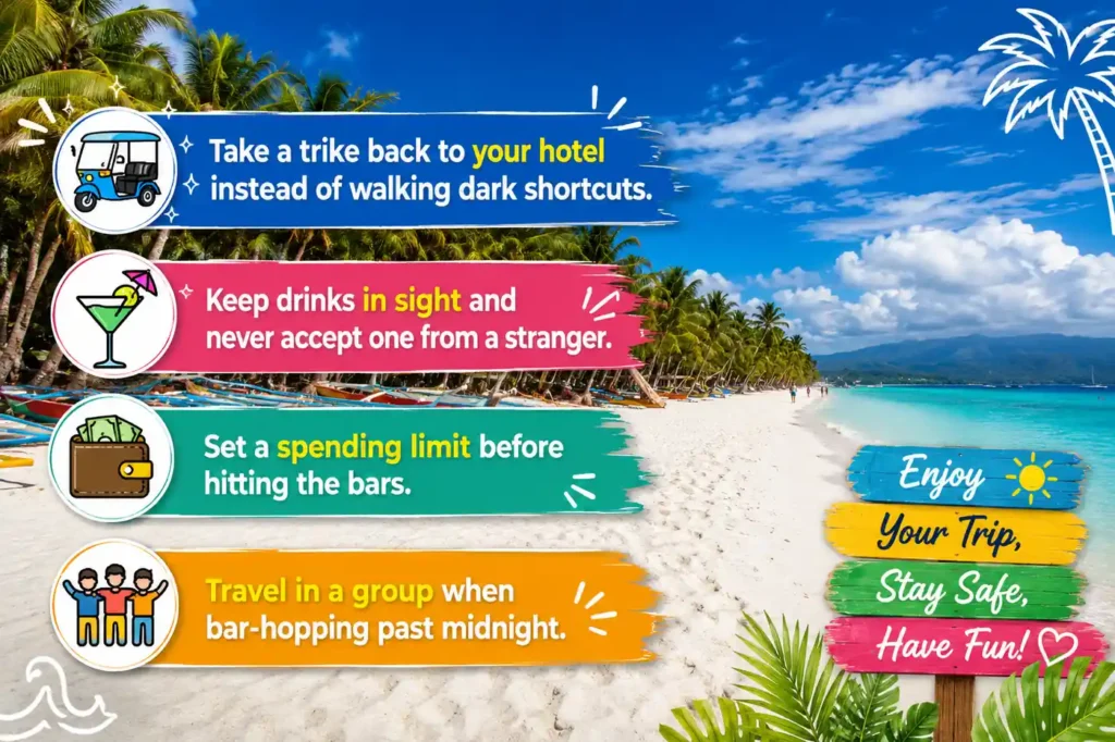 Boracay night safety tips