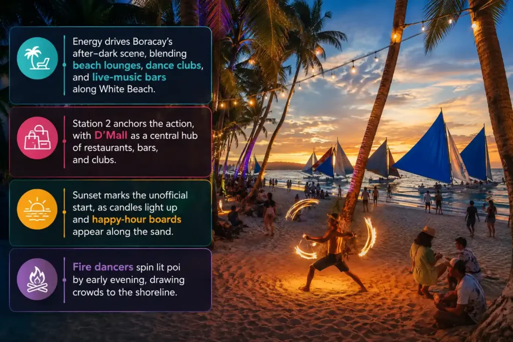 Boracay White Beach nightlife 