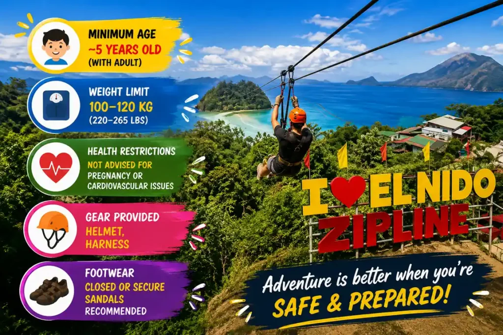 El Nido zipline requirements