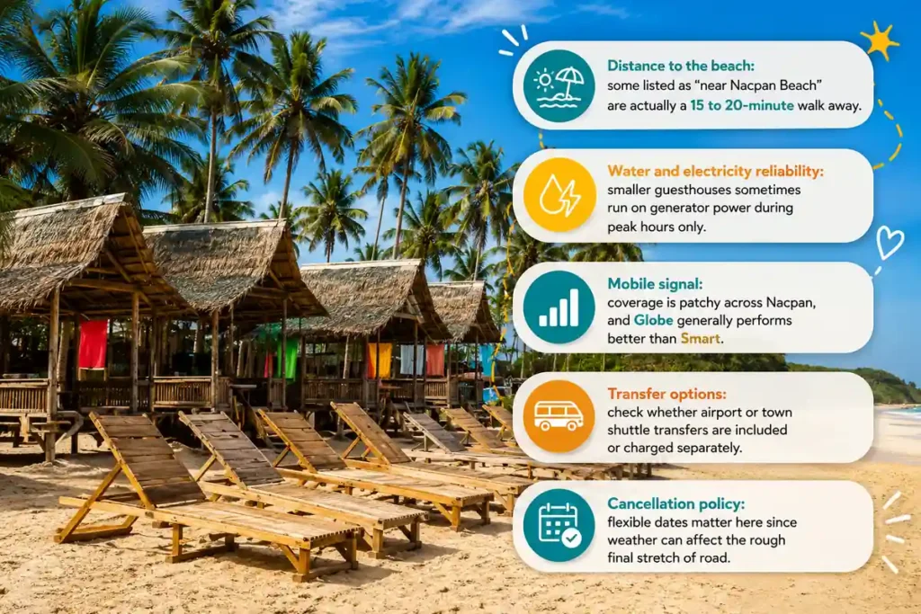 Nacpan Beach accommodation tips