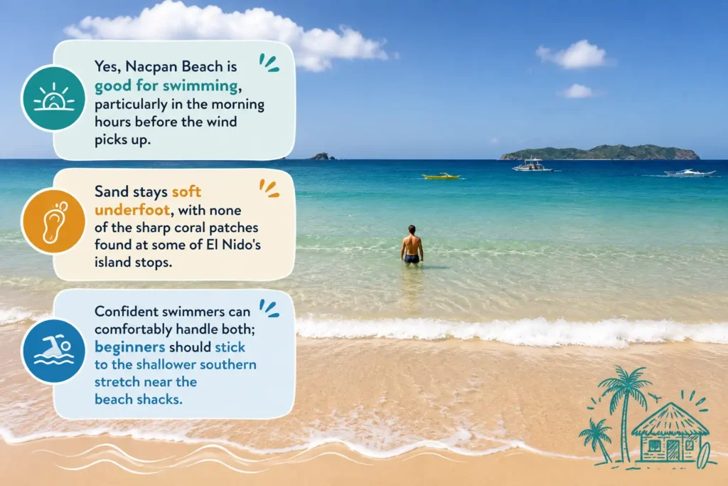 Nacpan Beach swimming