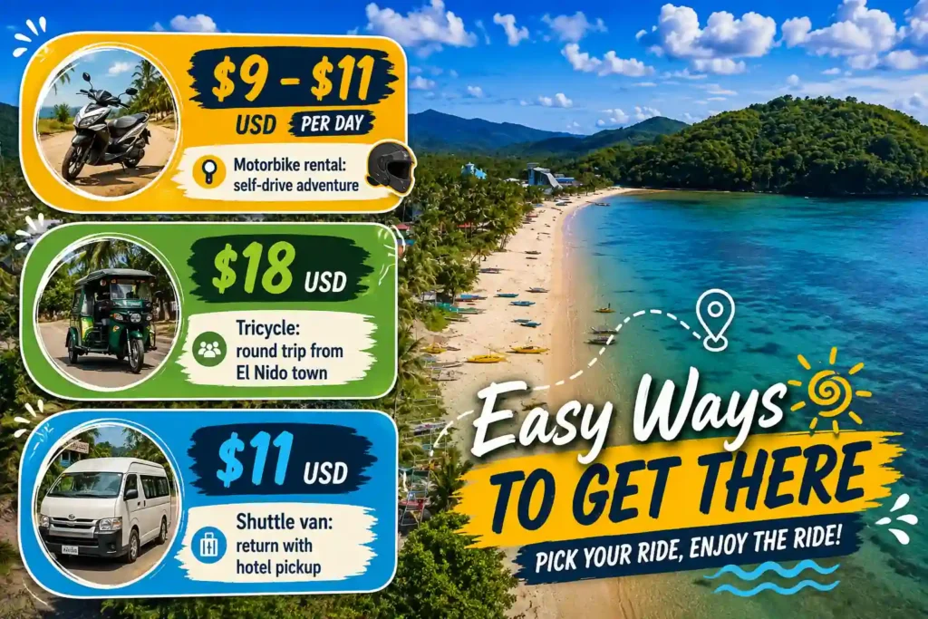 Nacpan Beach transport options