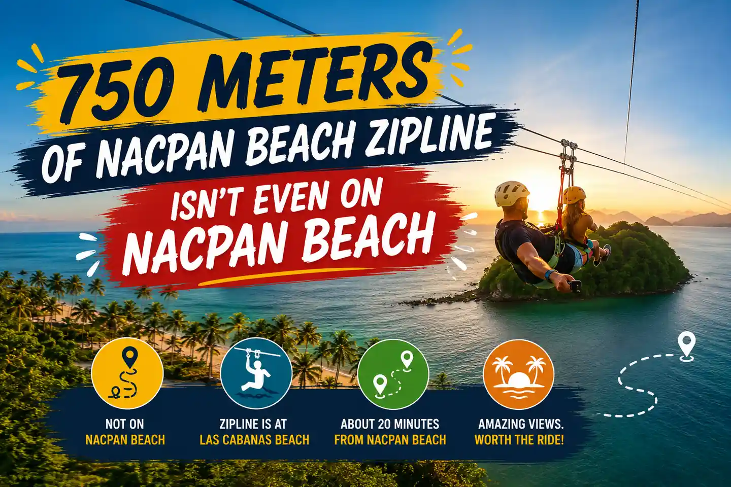 Nacpan Beach zipline location