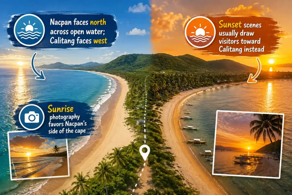 Nacpan Calitang sunrise sunset