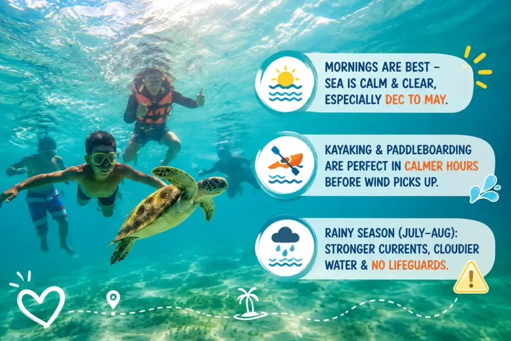 Nacpan Beach swimming conditions to stay safe