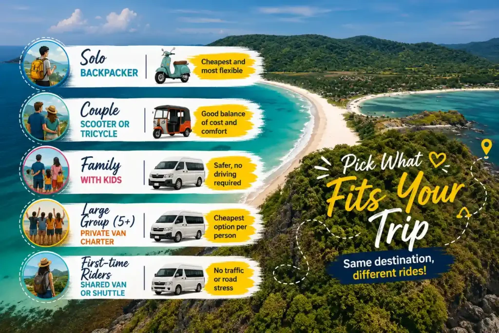 Best transport by traveler type