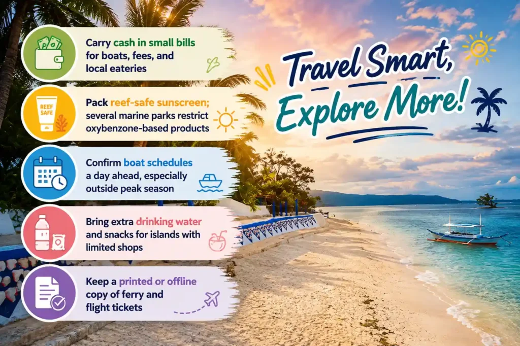 Island travel tips infographic