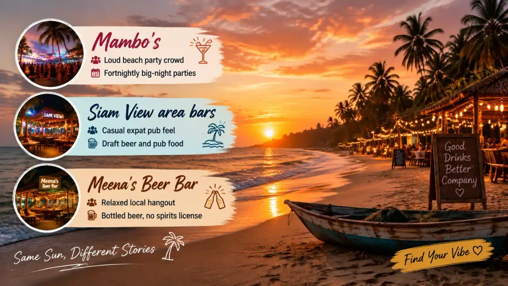Amed beach sunset with popular bars and nightlife guide. 