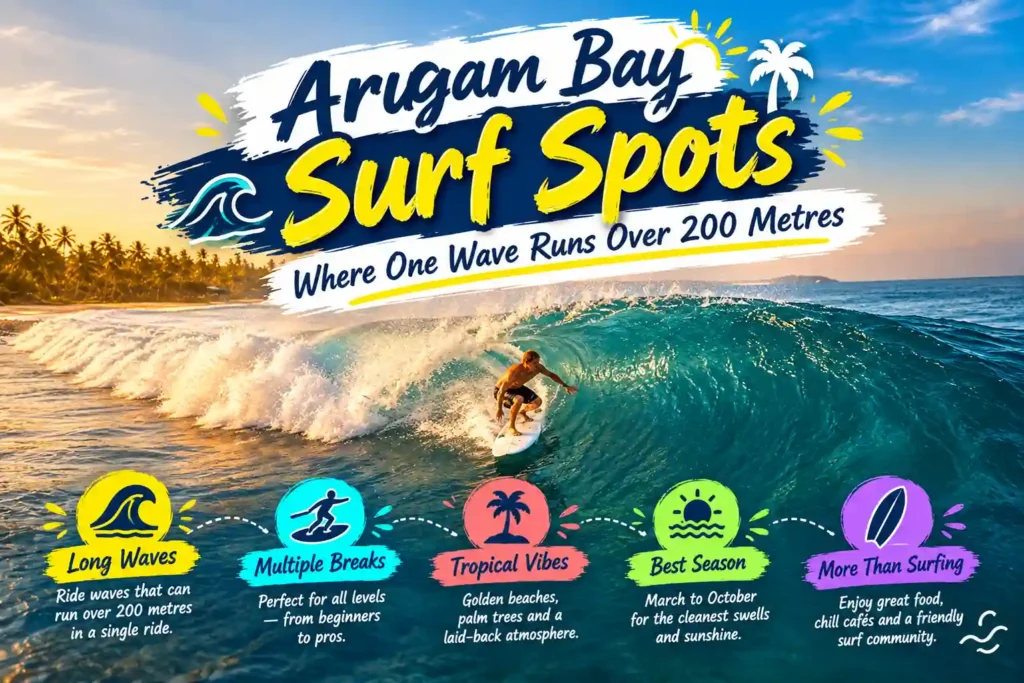 Arugam Bay surfer riding a long wave