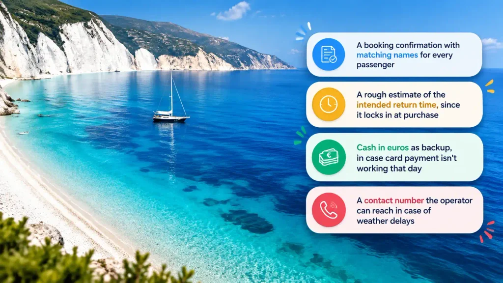 Boat booking travel checklist