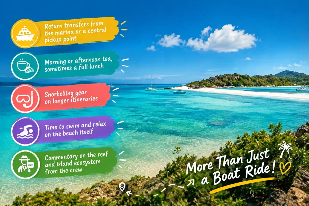 Boracay boat tour with beach, snorkeling, lunch, and island activities.