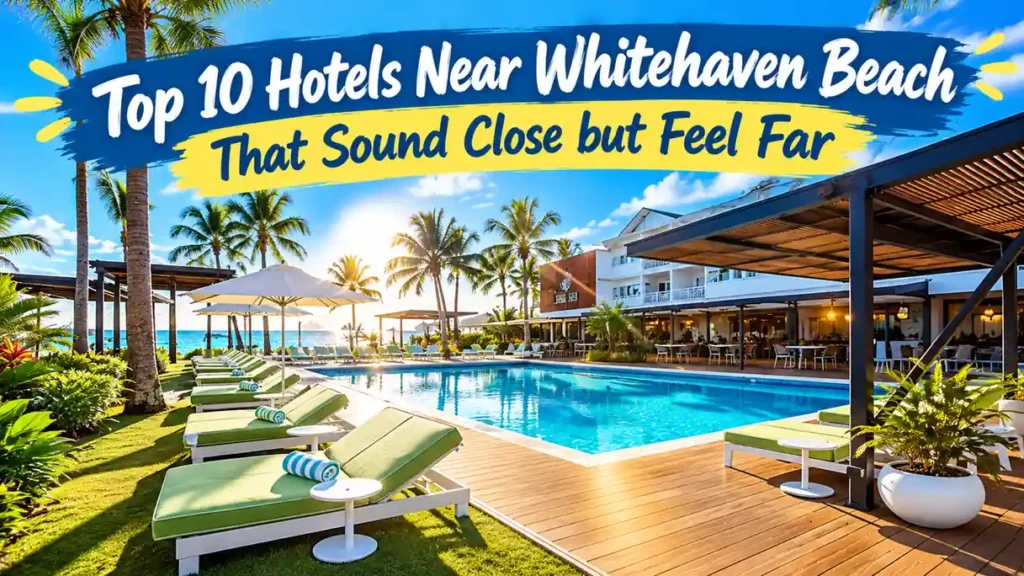 Top hotels near Whitehaven Beach with a tropical resort pool view.