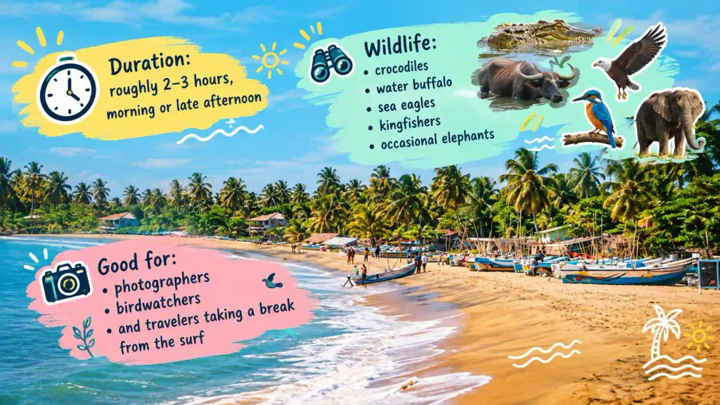 Tropical wildlife beach infographic.