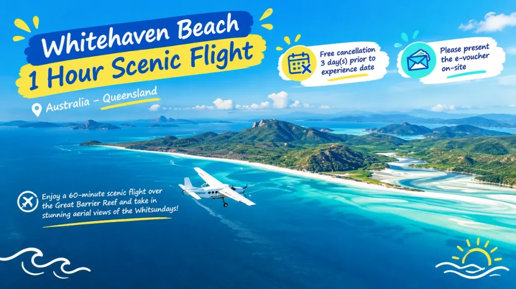 Whitehaven Beach scenic flight over the Whitsundays.
