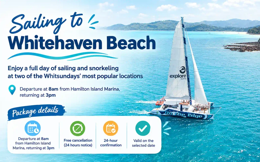 Sailing to Whitehaven Beach. 