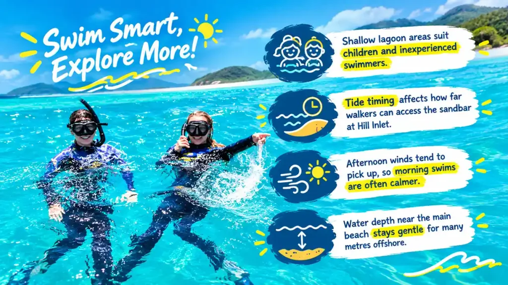 Whitehaven Beach swimming conditions 