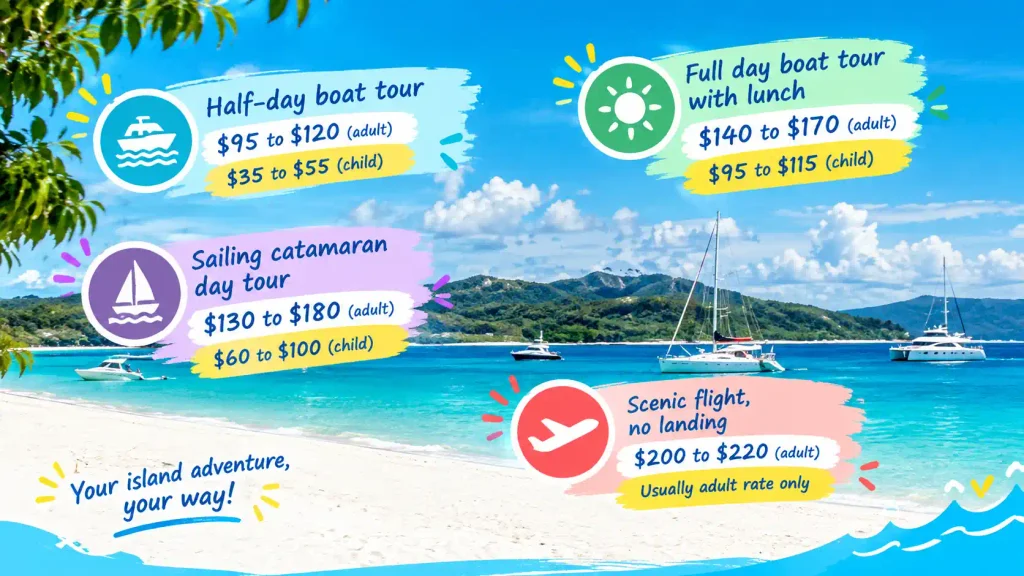 Whitehaven Beach tour price guide.